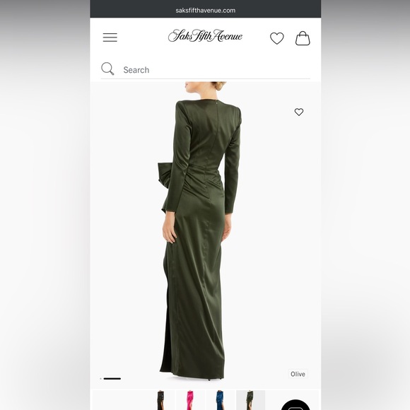 Mac Duggal Long Sleeve Gown, Women's, Green, Size 8, NWT - Picture 6 of 8